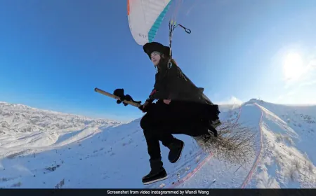 Woman Dressed As Witch Paraglides With Broomstick: "Harry Didi Flying"