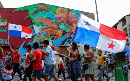 "Canal Is Ours": Hundreds Of Panamanians March Amid Trump's Threats