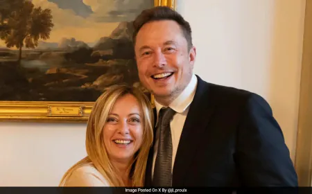 "Elon Musk Not Left-Wing": Giorgia Meloni Compares Him To George Soros