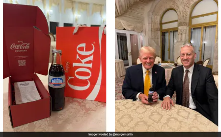 Donald Trump Receives Diet Coke Bottle From Coca-Cola CEO, Musk Reacts
