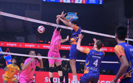 PVL 2025 Season 4 (Match 32): Mumbai Meteors storm into Semi-Finals with hard-fought win over Chennai Blitz