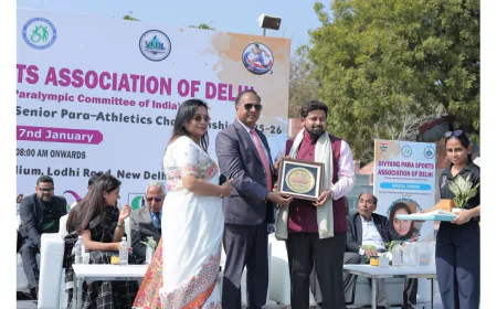 Grand Delhi State Para Athletics Championship Held in Memory of Kumari Mamta Devi; VKDL NPA Advisory Chairman Advocate Vinay Kumar Dubey Honored